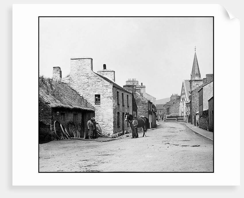 Thatched Smithy and Chapel, Ballasalla, Isle of Man by George Bellett Cowen